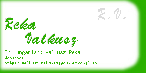 reka valkusz business card